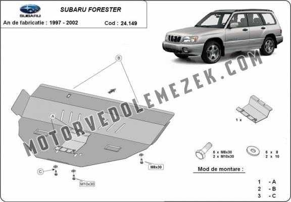 Acél motor, kapcsolószekrény, hütő védőlemez Subaru Forester 1