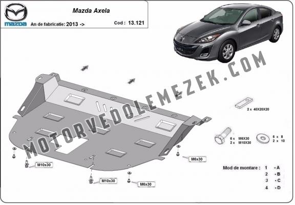 Acél motor, kapcsolószekrény, hütő védőlemez Mazda Axela