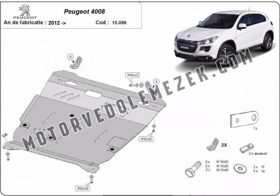 Acél motor, kapcsolószekrény védőlemez Peugeot 4008
