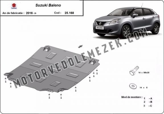 Acél motor, kapcsolószekrény védőlemez Suzuki Baleno