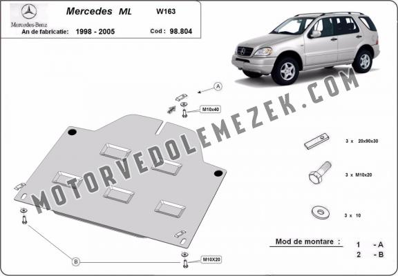 Acél hátsó differenciálmű védőlemez - RWD Mercedes ML W163