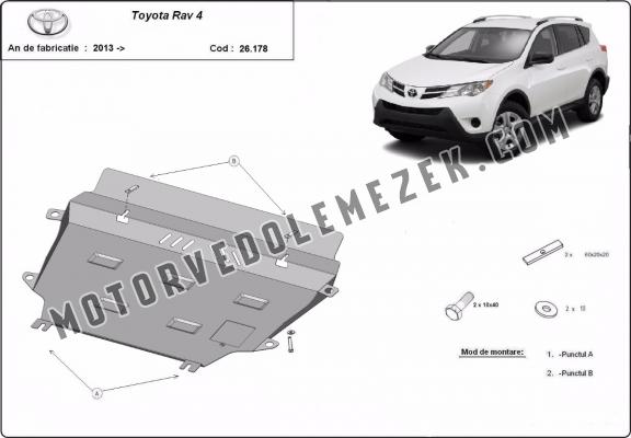 Acél motor, kapcsolószekrény, hütő védőlemez Toyota RAV 4