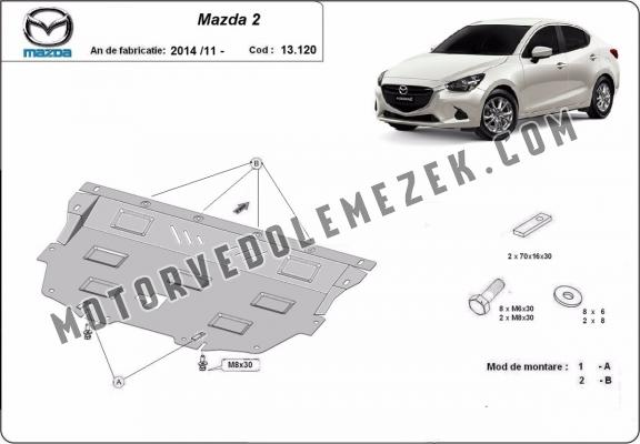 Acél motor, kapcsolószekrény, hütő védőlemez Mazda 2