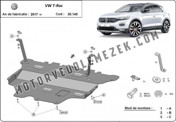 Acél motor, sebbeségváltó, hütő, első lökhárító védőlemez Volkswagen T-Roc