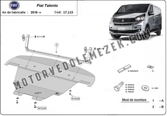 Acél motor, sebbeségváltó, hütő, első lökhárító védőlemez Fiat Talento