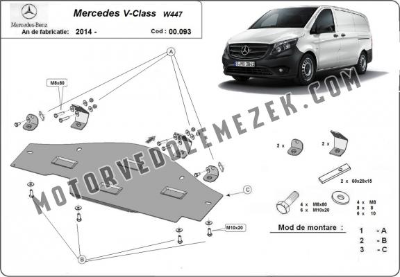 Acél EGR, STOP&GO rendszer védőlemez Mercedes V-Classe W447 4x2, 1.6 D