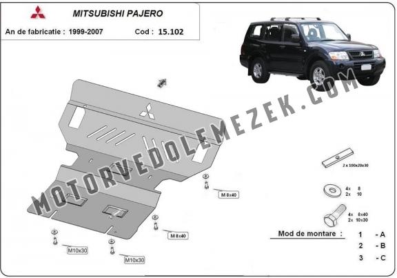 Acél motor, hütő védőlemez Mitsubishi Pajero 3 (V60, V70)