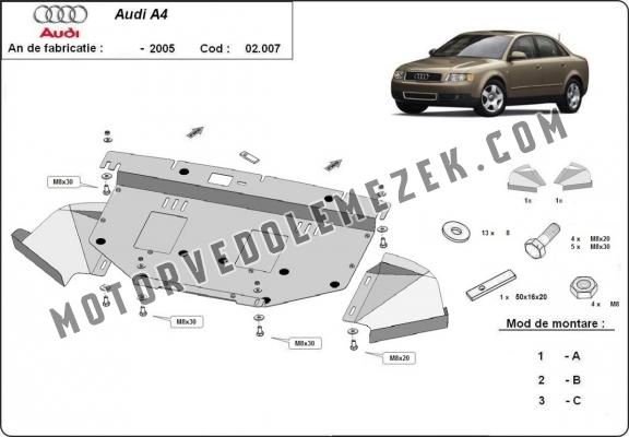 Acél motor, hütő védőlemez Audi A4 B6