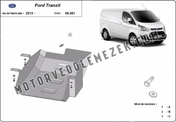 Acél AdBlue tartályvédő lemez Ford Transit Custom