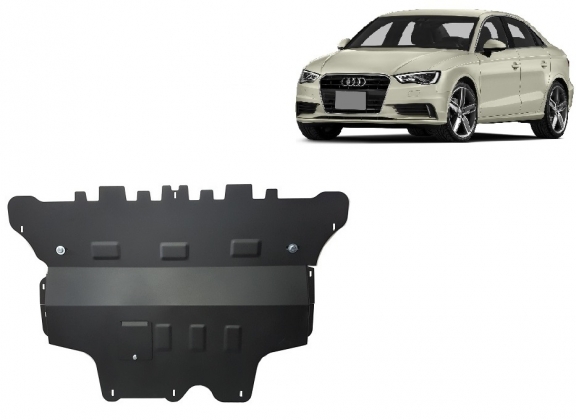 Acél motor, sebességváltó, hűtő, első lökhárító védőlemez Audi A3 (8V)