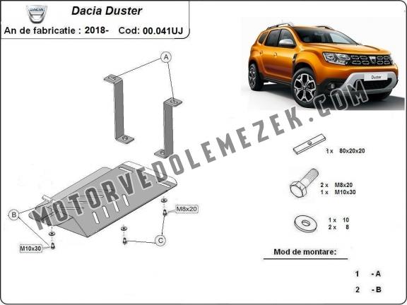 Acél hátsó differenciálmű védőlemez - RWD Dacia Duster