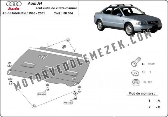 Acél kapcsolószekrény védőlemez Audi A4 B5 - manuelle