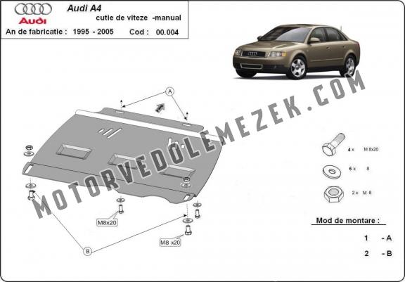 Acél kapcsolószekrény védőlemez Audi A4 B6 - manuelle