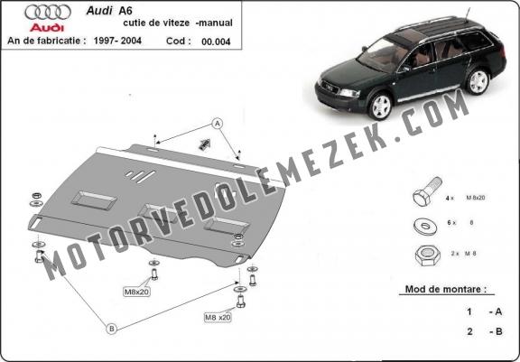 Acél kapcsolószekrény védőlemez Audi A6 - manuelle