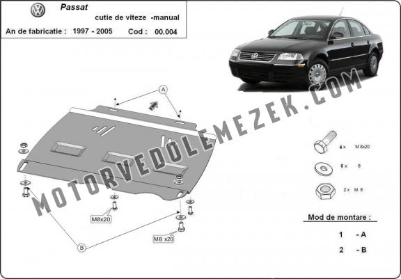 Acél kapcsolószekrény védőlemez VW Passat B5, B5.5 - manuelle