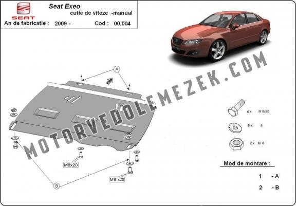Acél kapcsolószekrény védőlemez Seat Exeo - manuelle