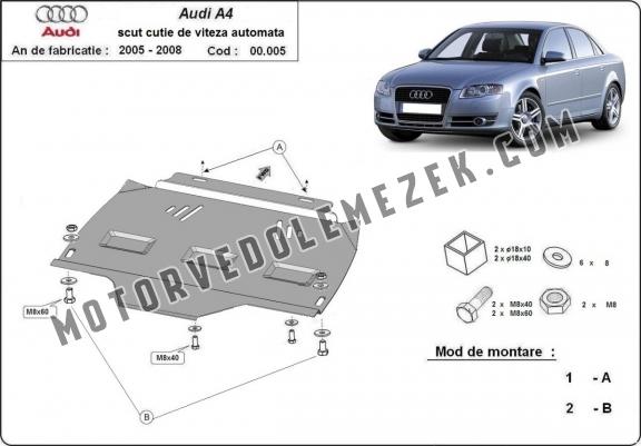 Acél kapcsolószekrény védőlemez Audi A4 B7 - 