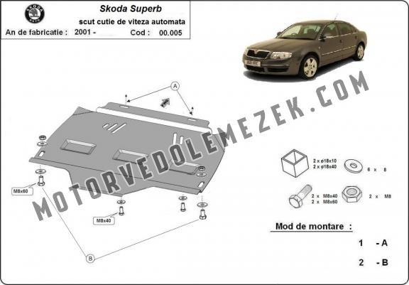 Acél kapcsolószekrény védőlemez Skoda Superb - 