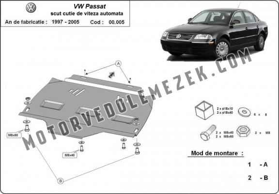 Acél automata kapcsolószekrény védőlemez VW Passat  B5, B5.5