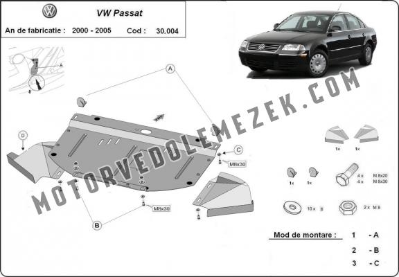 Acél motor, hütő védőlemez VW Passat B5.5