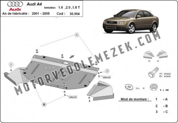 Acél motor, hütő védőlemez Audi A4 B6