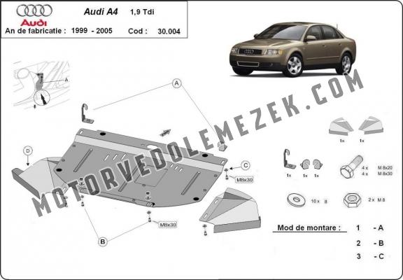 Acél motor, hütő védőlemez Audi A4 B6 1.9 Tdi