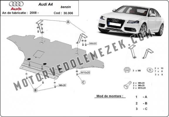 Acél motor, hütő védőlemez Audi A4 B8