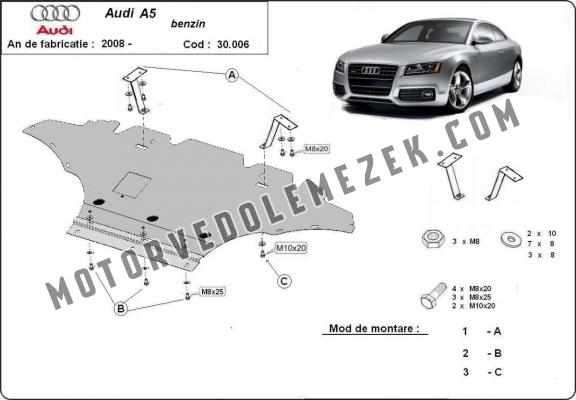 Acél motor, hütő védőlemez Audi A5