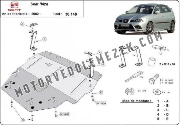 Acél motor, kapcsolószekrény, hütő védőlemez Seat Ibiza