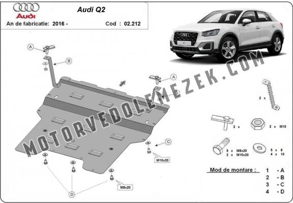 Acél motor, kapcsolószekrény, hűtő védőlemez Audi Q2
