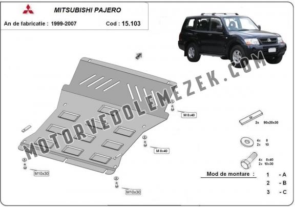 Acél motor, hütő védőlemez Mitsubishi Pajero 3 (V60, V70) Vers. 2.0