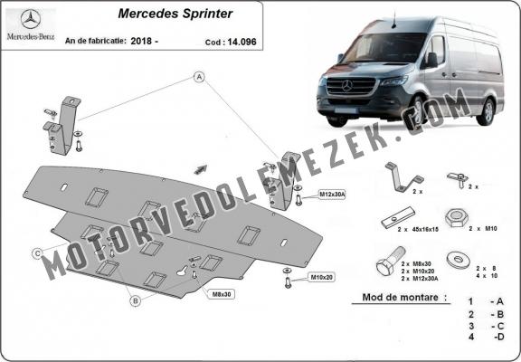 Acél motor, hütő védőlemez Mercedes Sprinter