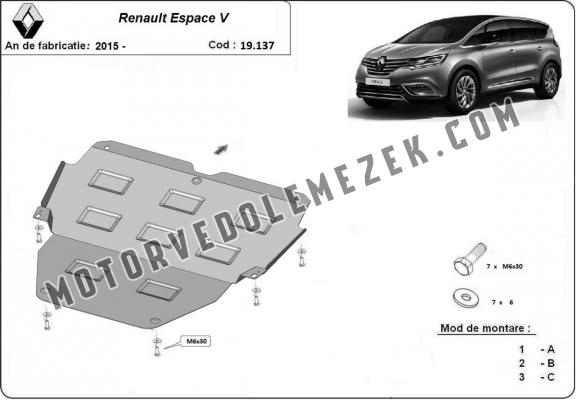 Acél motor, kapcsolószekrény védőlemez  Renault Espace 5