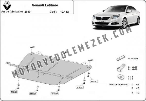 Acél motor, kapcsolószekrény, hütő védőlemez  Renault Latitude