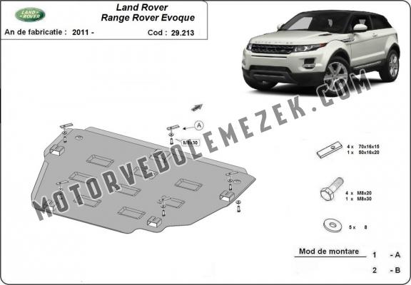 Acél motor, kapcsolószekrény védőlemez Range Rover Evoque