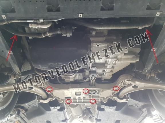 Acél motor, kapcsolószekrény, hűtő védőlemez Audi Q3
