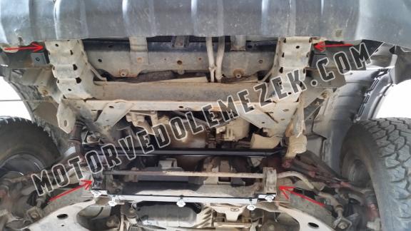 Steel skid plate for the protection of the engine and the radiator for Nissan Navara D22