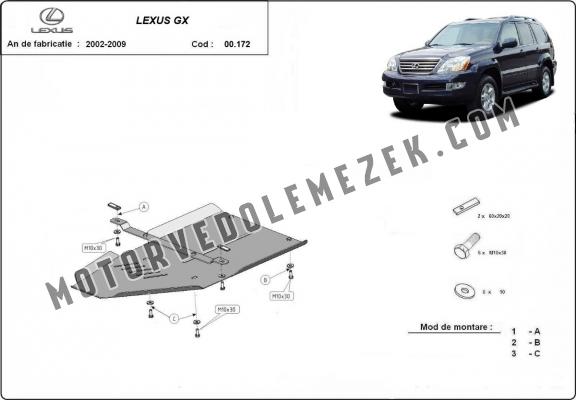 Acél kapcsolószekrény védőlemez Lexus GX