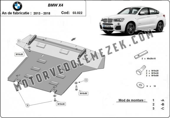 Acél motor-, hűtő védőlemez BMW X4