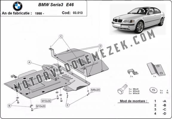 Acél motorvédőlemez BMW Seria 3 E46