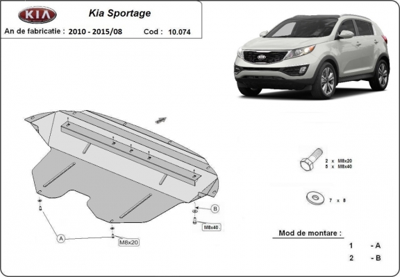 Motor, karter- védő acéllemez Kia Sportage