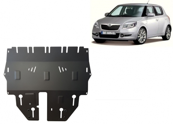 Acél motor, sebességváltó, hűtő, első lökhárító védőlemez Skoda Fabia 2