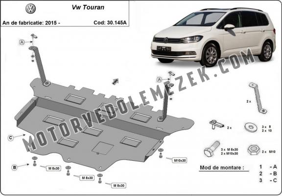 Acél motor, kapcsolószekrény, hütő védőlemez VW Touran