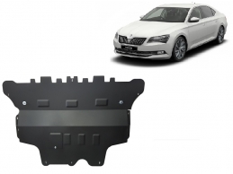 Acél motor, sebességváltó, hűtő, első lökhárító védőlemez Skoda Superb