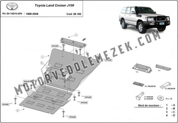 Acél motor, hütő védőlemez Toyota Land Cruiser J100