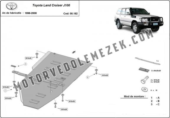 Acél kapcsolószekrény védőlemez Toyota Land Cruiser J100