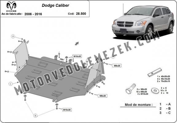 Acél motor, hütő védőlemez Dodge Caliber
