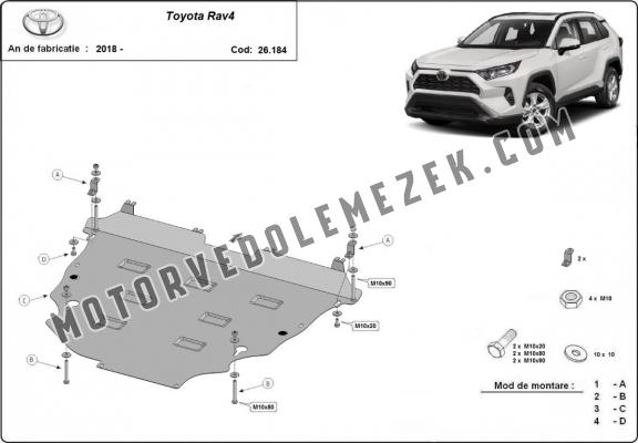 Acél motor, sebbeségváltó, hütő, első lökhárító védőlemez Toyota Rav4
