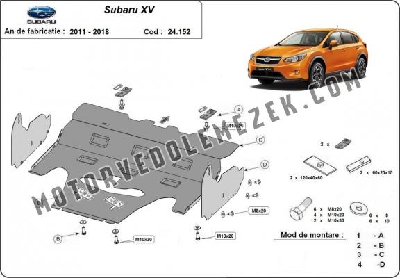 Acél motor, hütő védőlemez  Subaru  XV