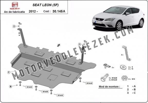 Acél motor, kapcsolószekrény védőlemez Seat Leon